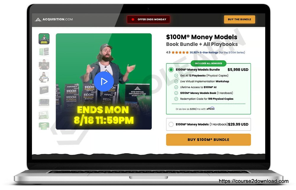 Alex Hormozi – $100M Money Models Book Bundle + All Playbooks